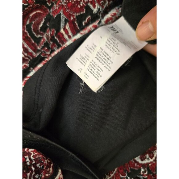 Michael Kors Dress Black Red Paisley Long Ruffled Bishop Sleeves Size XS - Picture 6 of 8